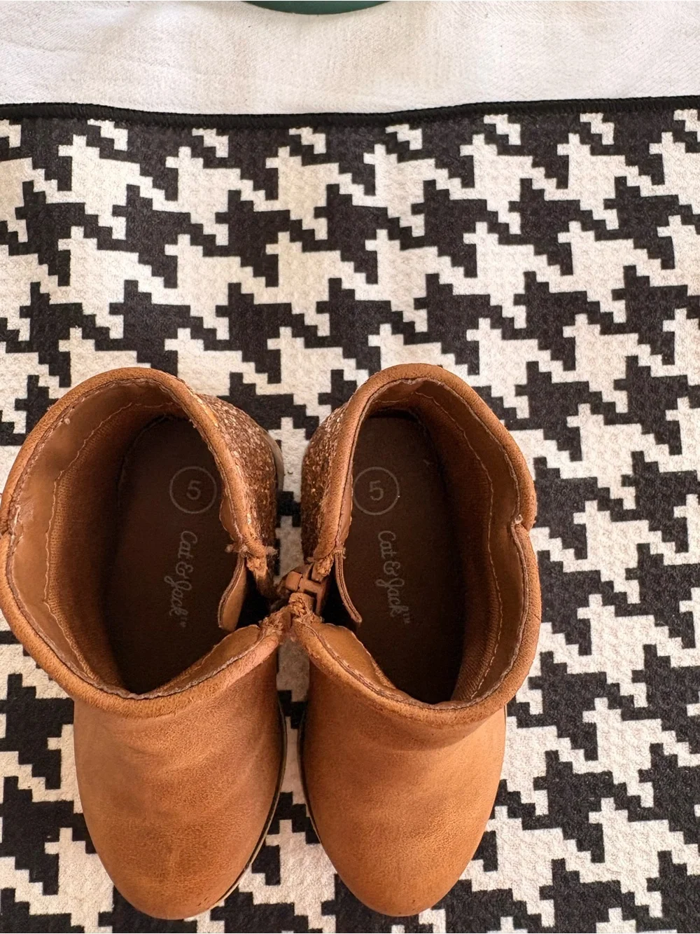 Cat & Jack Tan Kids Ankle Boots with Side Zip
